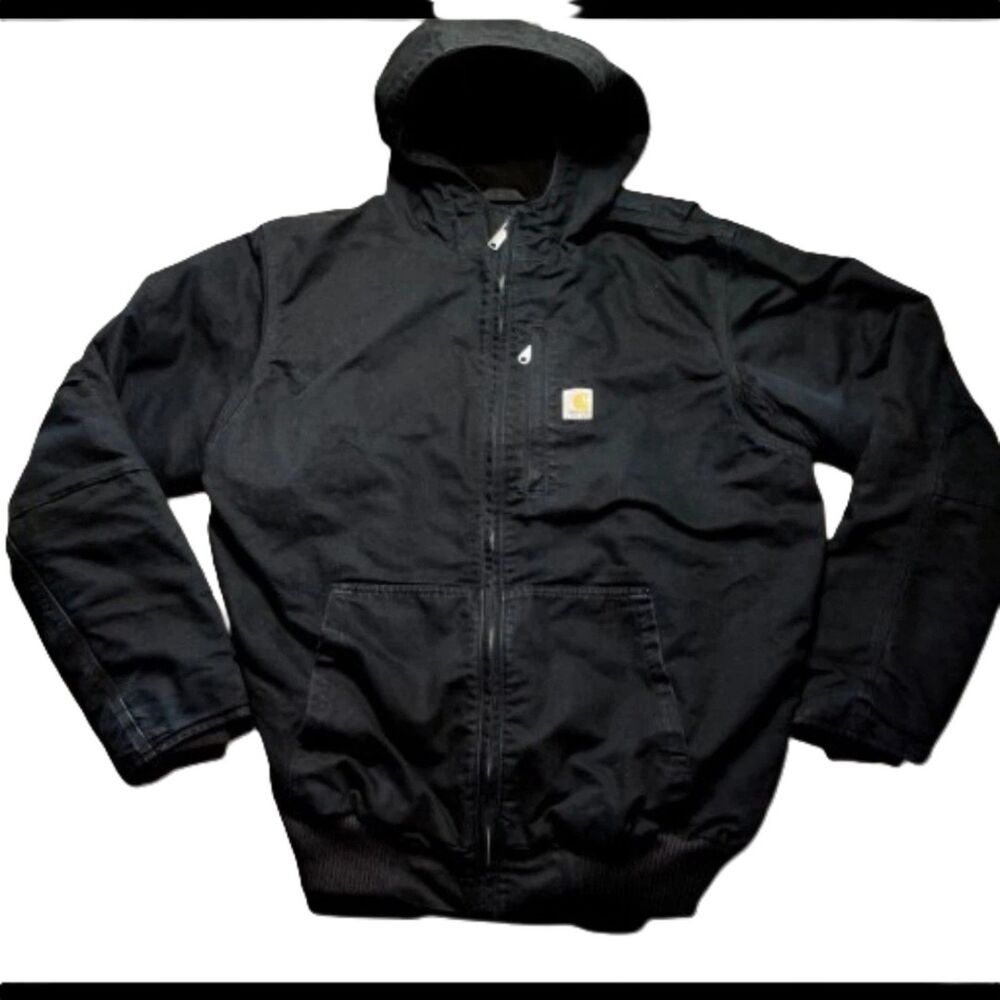 Carhartt 103371 Black Duck Active Jacket XL Tall Loose Fit Hooded Work Coat